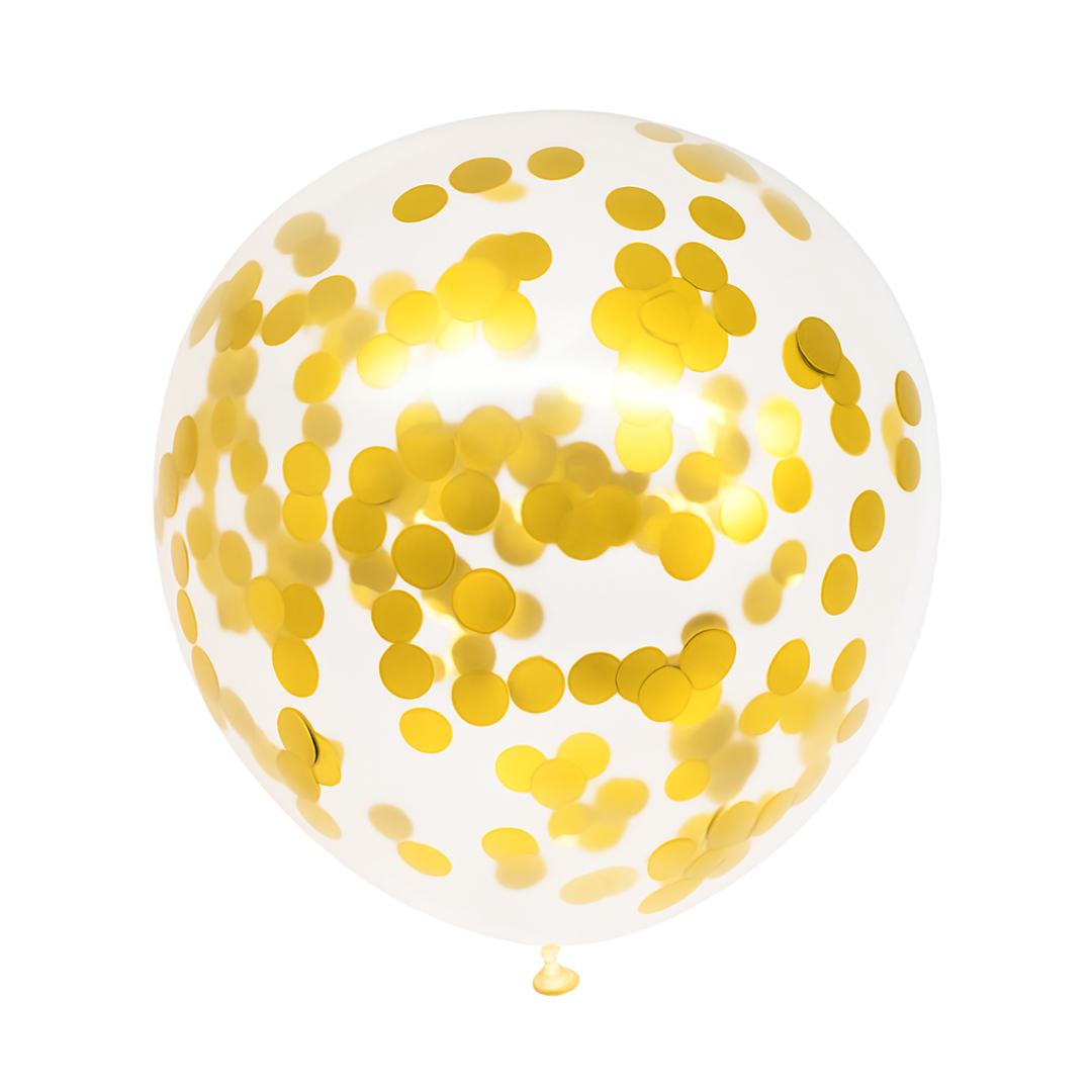 12" Confetti Latex Balloons – Transparent Party Balloons with Colorful Dots