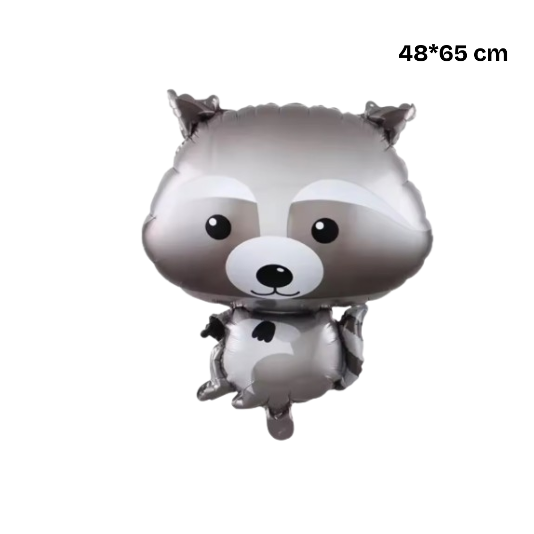 Cute Raccoon Foil Balloon – Woodland Animal Birthday Party Decoration