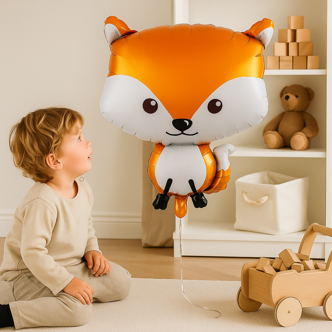 Orange fox helium balloon β forest theme party supplies