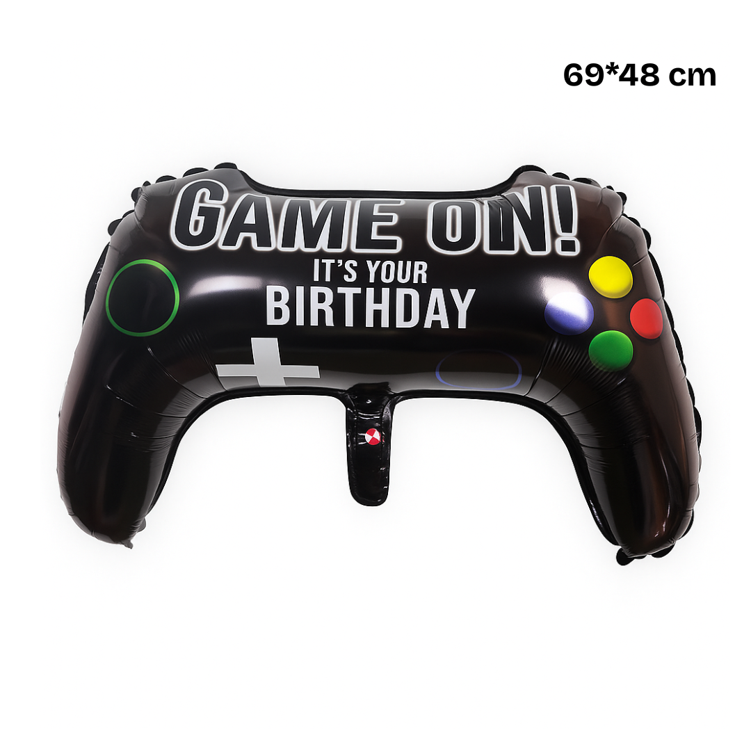Black gamepad helium balloon – It’s Your Birthday gaming party decor