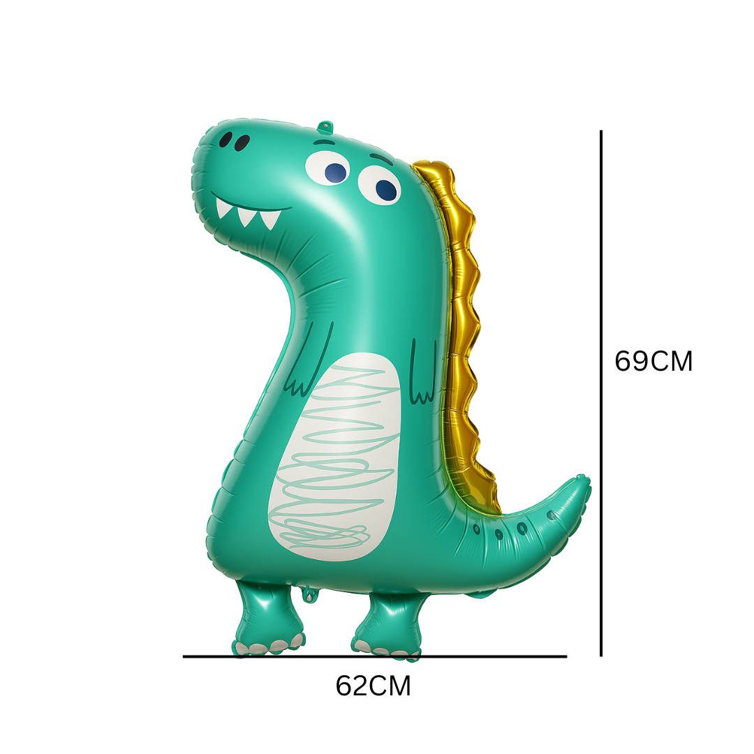 Dinosaur Balloon – Green Foil T-Rex Inspired by Peppa Pig – Birthday Party Decoration