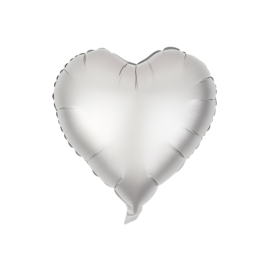 Heart Foil Balloon Chrome Silver – 18" Metallic Party Decoration