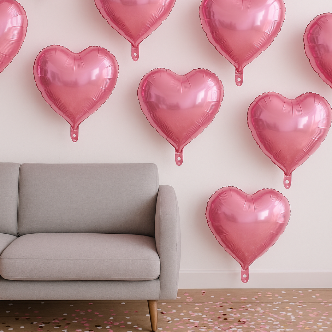 Heart Foil Balloon Pink – 18" Metallic Romantic Party Decoration