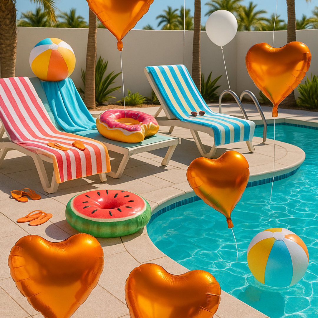Orange Metallic Heart Foil Balloon 18" β Love Party Helium/Air Decoration