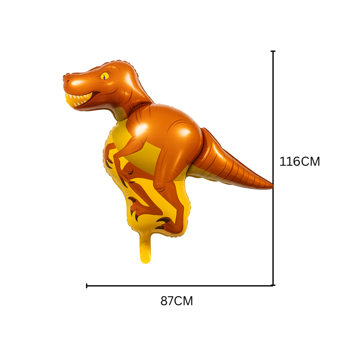 Orange T-Rex Dinosaur Balloon – Large Foil Birthday Party Decoration