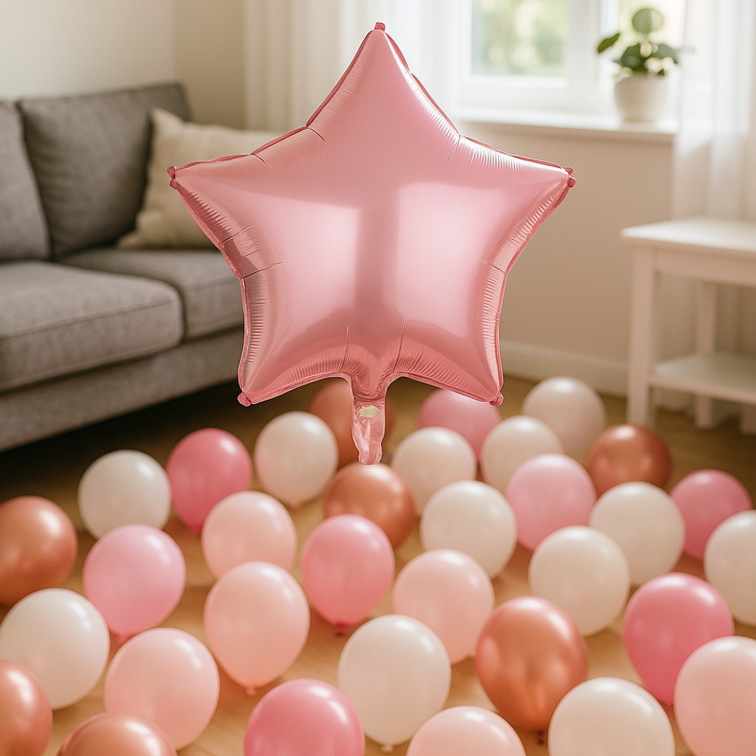 Pink Star Foil Balloon – 18" Mylar Balloon for Birthday & Party Decorations