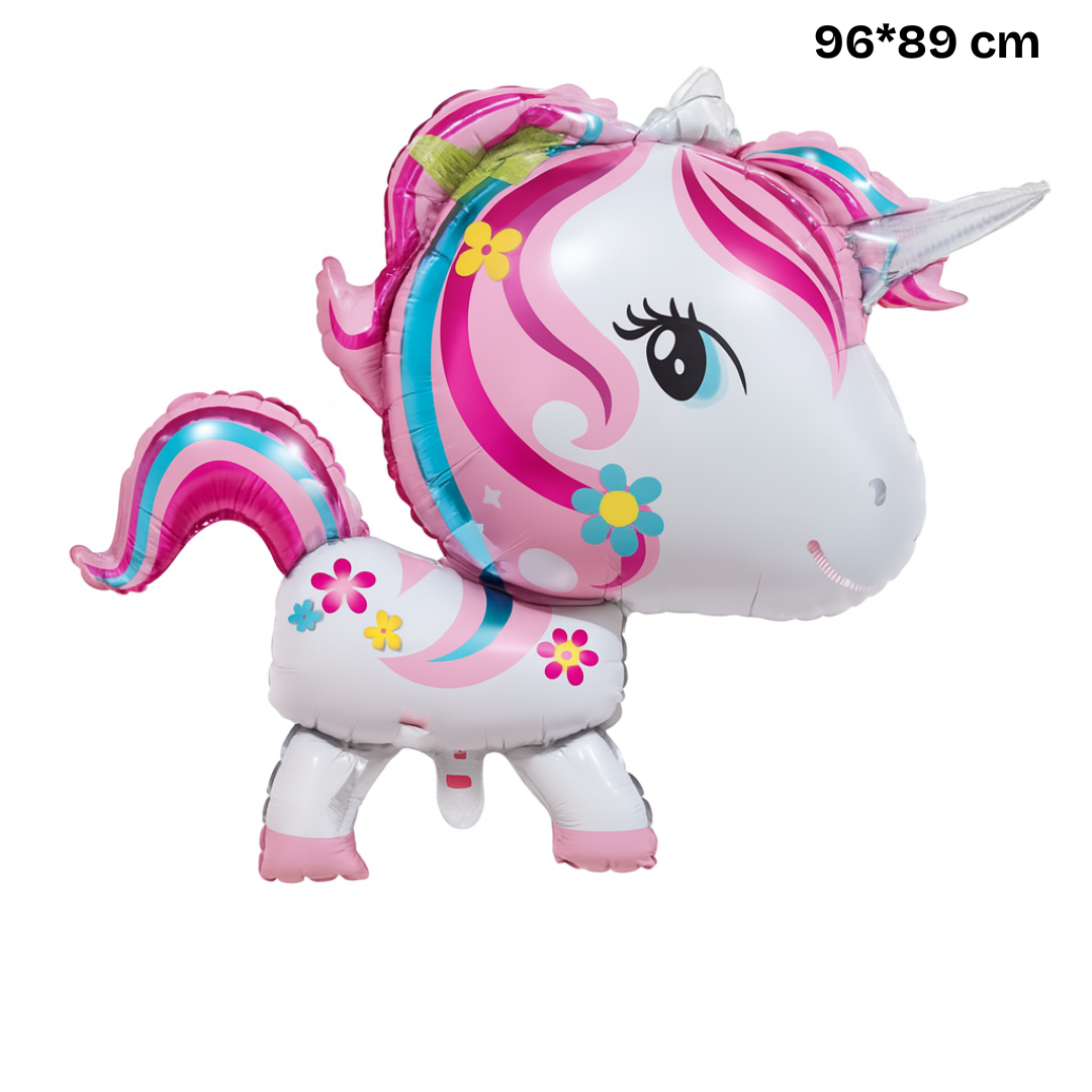 Unicorn Foil Balloon – Pink & Rainbow Party Decoration