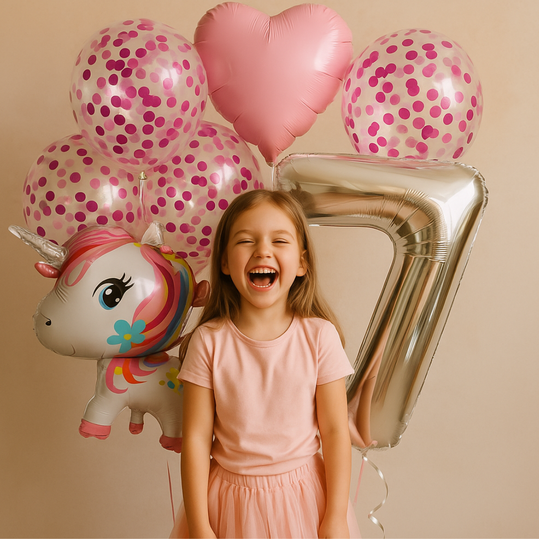 Unicorn Foil Balloon – Pink & Rainbow Party Decoration