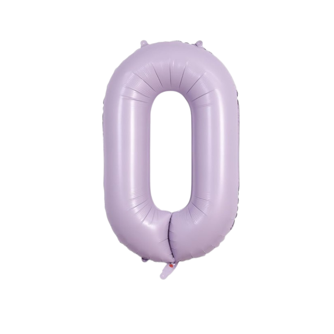 40" Number 0 Foil Balloon – Baby Purple Pastel Lavender – Giant Birthday & Party Decoration