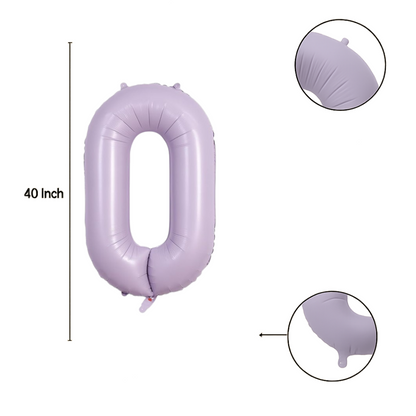 40" Number 0 Foil Balloon – Baby Purple Pastel Lavender – Giant Birthday & Party Decoration