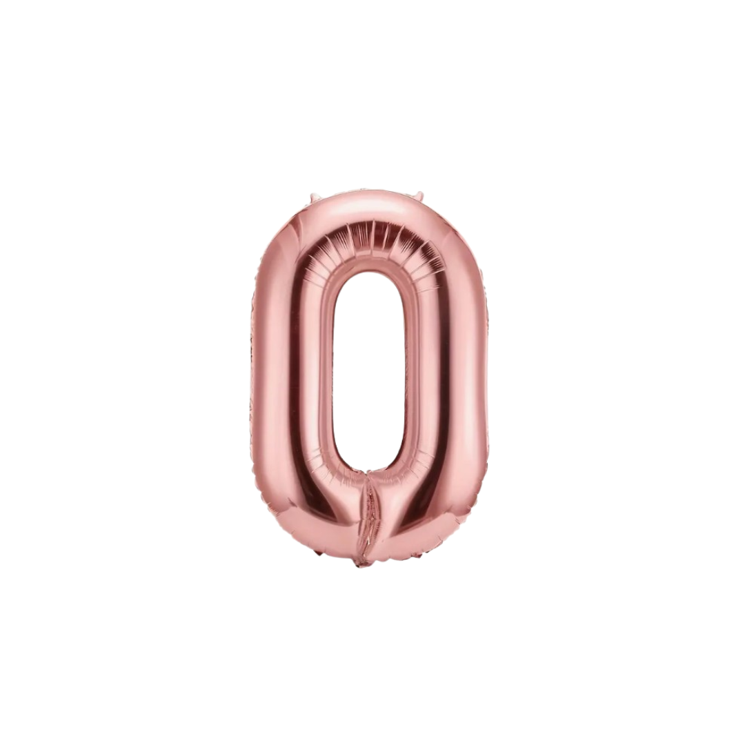 40" Rose Gold Number 0 Balloon – Giant Foil Helium Balloon for Birthdays & Celebrations
