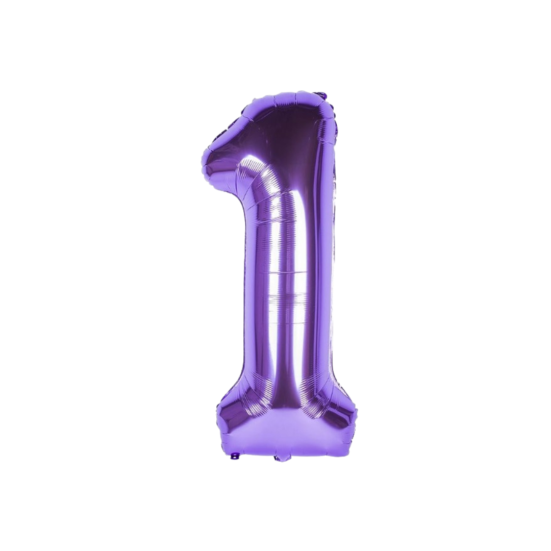 40" Purple Number 1 Balloon – Giant Foil Helium Balloon for 1st Birthday & Party Decorations (Metallic Finish)