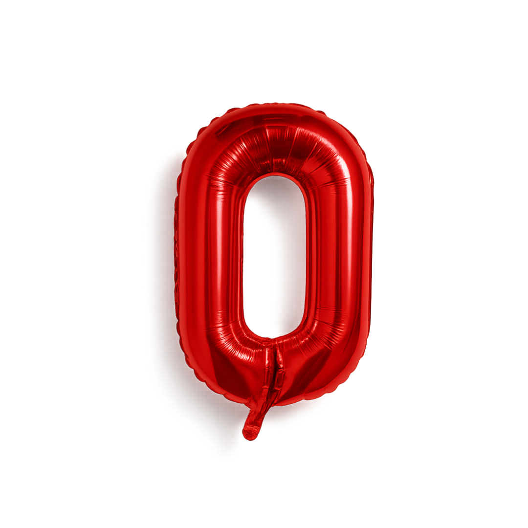 40" Red Number 0 Foil Balloon – Giant Helium Balloon for Birthday Party Decorations