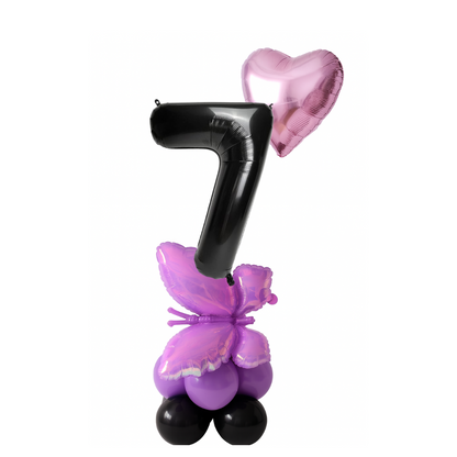 Purple Butterfly & Heart Balloon Decoration – Birthday, Anniversary & Party Display