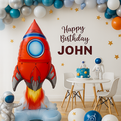 Giant Rocket Foil Balloon – Space Theme Party Decoration