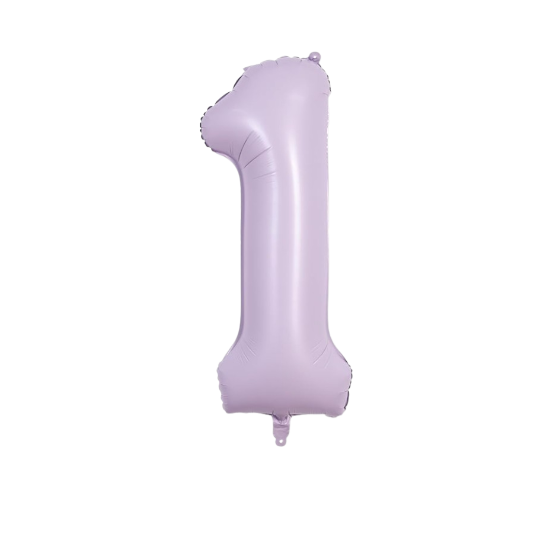 40" Number 1 Foil Balloon – Baby Purple Pastel Lavender – Giant Birthday & Party Decoration