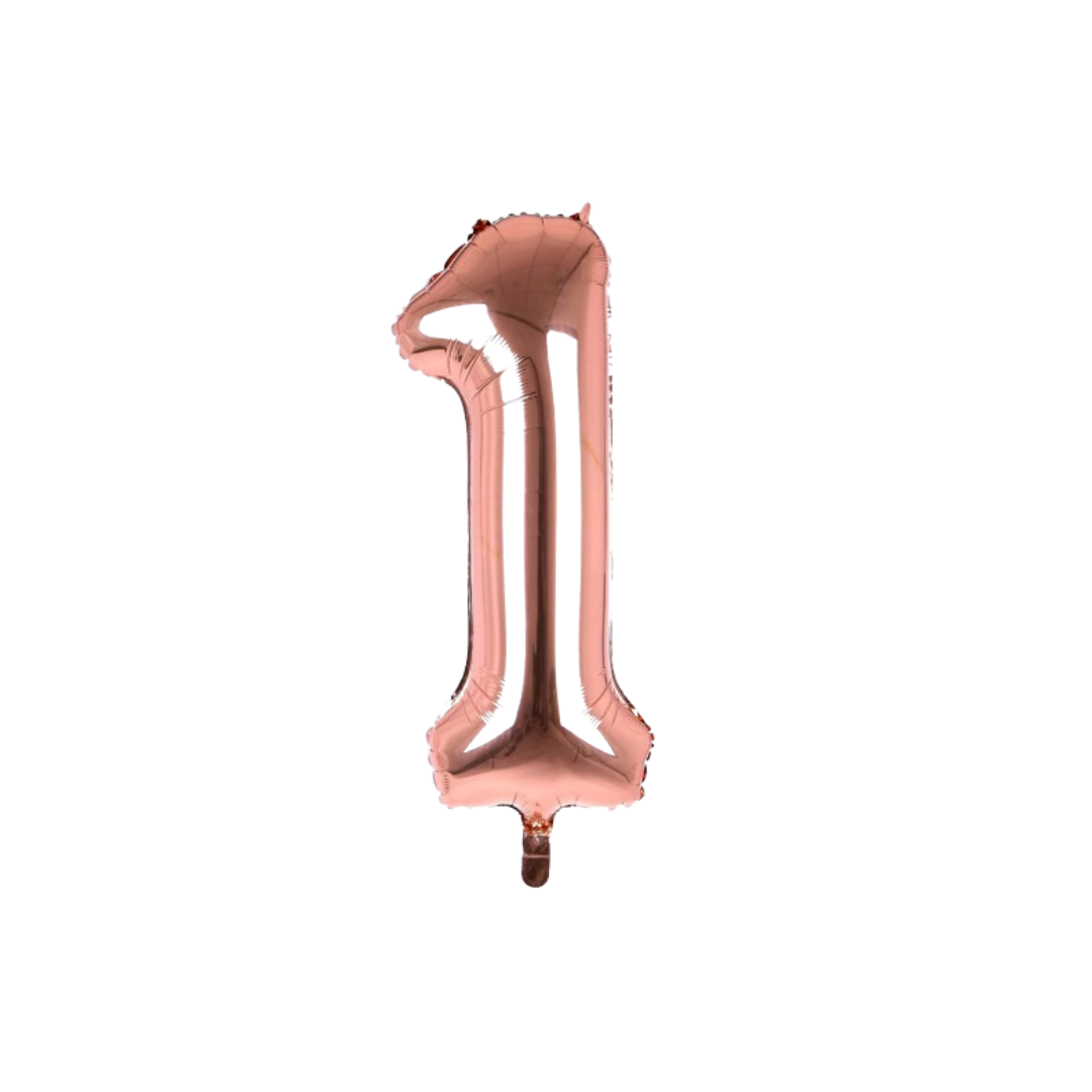 40" Rose Gold Number 1 Balloon – Giant Foil Helium Balloon for Birthdays & Celebrations