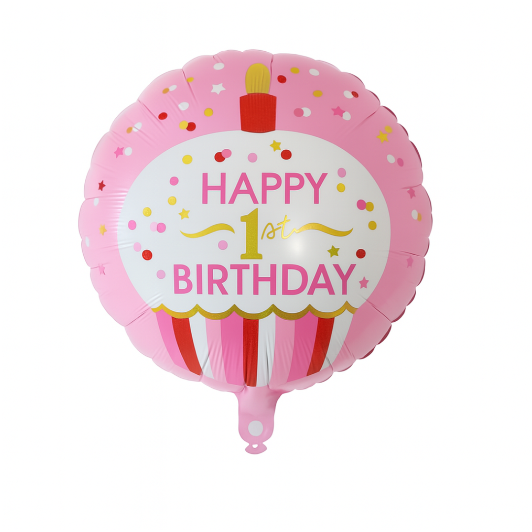 1st Birthday Foil Balloon – Baby Cake Design