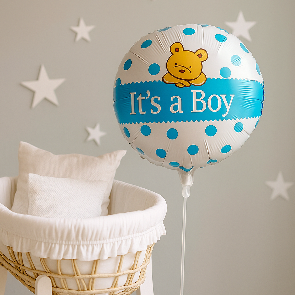 It’s a Boy baby shower decoration – round foil balloon 18 inch blue