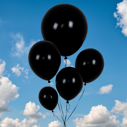 Black Latex Balloons – 10", 12", 18" | Packs of 10, 20, 35, 50, 100 | Elegant Balloons for Parties, Halloween & Events