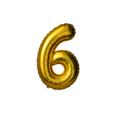 40" Gold Number 6 Balloon – Giant Foil Helium Balloon for Birthdays & Celebrations