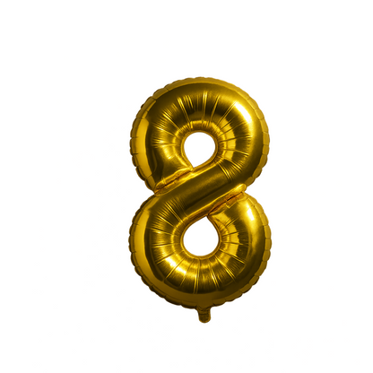 Gold Number 8 Balloon (40 inch) Giant Foil Helium Balloon for Birthdays & Party Decorations