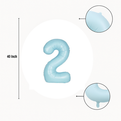 Blue Number 2 Balloon – 40" Foil Birthday Party Decoration