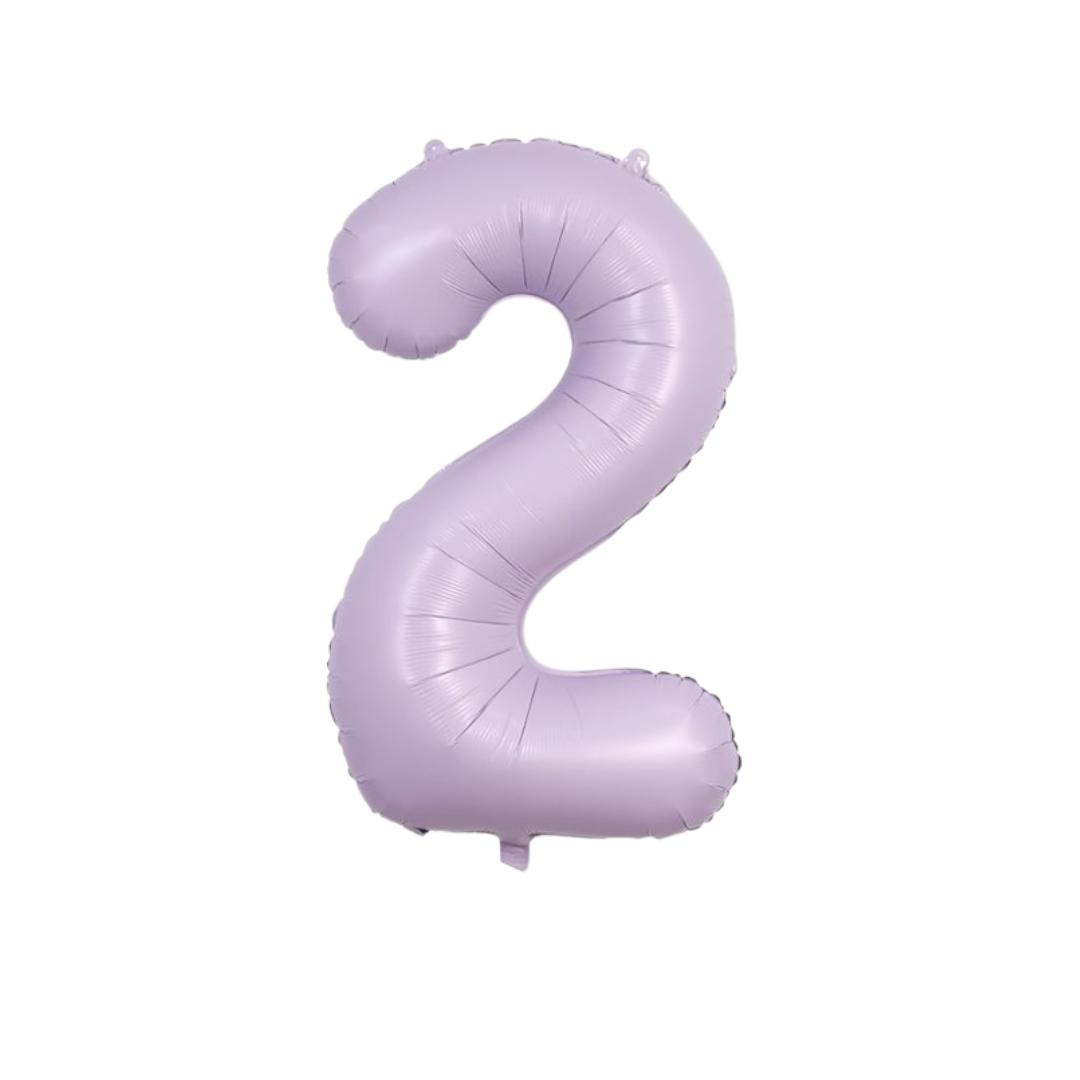 40" Number 2 Foil Balloon – Baby Purple Pastel Lavender – Giant Birthday & Party Decoration