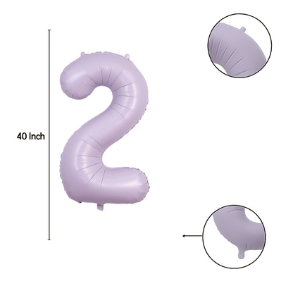 40" Number 2 Foil Balloon – Baby Purple Pastel Lavender – Giant Birthday & Party Decoration