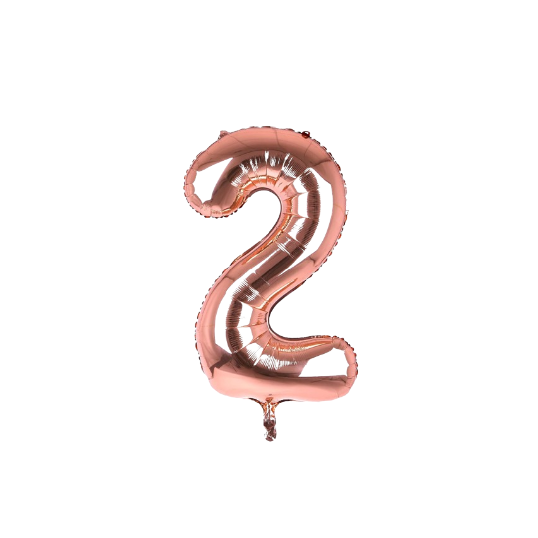 40" Rose Gold Number 2 Balloon – Giant Foil Helium Balloon for Birthdays & Celebrations