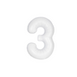 White 40" Number 3 Foil Balloon – Giant Birthday Party Decoration