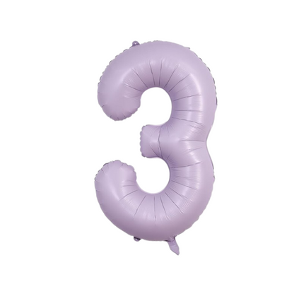 40" Number 3 Foil Balloon – Baby Purple Pastel Lavender – Giant Birthday & Party Decoration