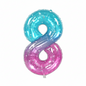 40 inch blue pink ombre number 8 foil balloon with stars for mermaid party
