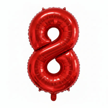  our 40-inch Red Number 8 Foil Balloon – perfect for birthdays, anniversaries, or milestone events. Its shiny red finish and large size will stand out in any celebration!
