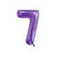 40 inch metallic purple number 7 foil balloon for 7th birthday party