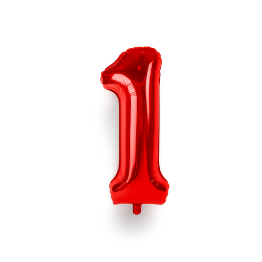 40 inch red number 1 foil balloon for 1st birthday party