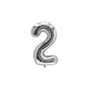 40 inch silver number 2 foil balloon with metallic finish for 2nd birthday party