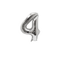 40 inch silver number 4 foil balloon with metallic finish for 4th birthday party