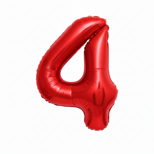 40 Inch Red Number 4 Foil Balloon