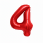 40 Inch Red Number 4 Foil Balloon