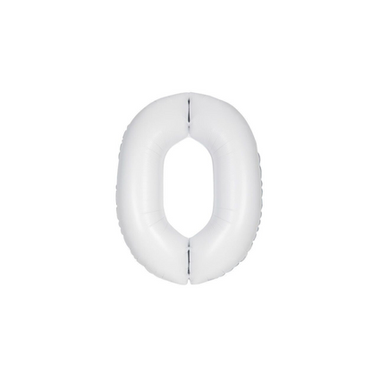 40 inch white number 0 foil balloon for 10th 20th birthday party UK