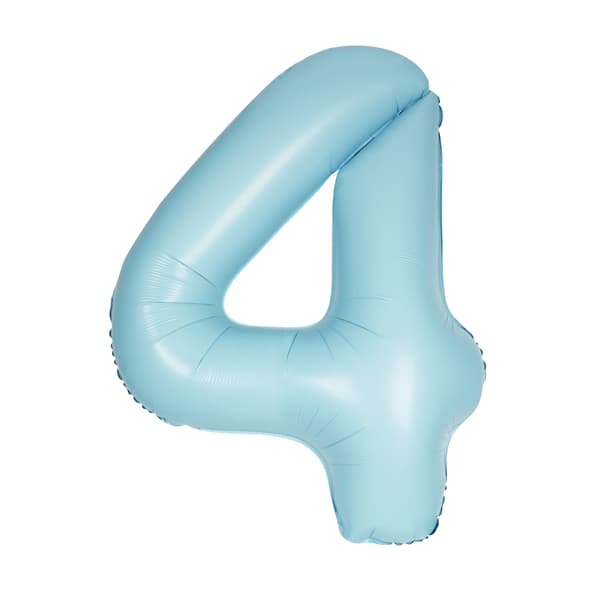 Blue Number 4 Balloon – 40" Foil Birthday Party Decoration