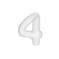 White 40" Number 4 Foil Balloon – Giant Birthday Party Decoration