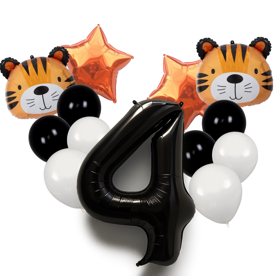 Tiger Balloon Decoration Set Jungle Safari Birthday Party Baby Shower Zoo Animal Balloons Helium Air Large Pack