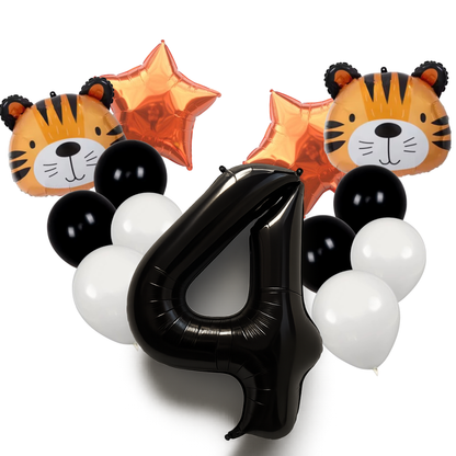 Tiger Balloon Decoration Set Jungle Safari Birthday Party Baby Shower Zoo Animal Balloons Helium Air Large Pack