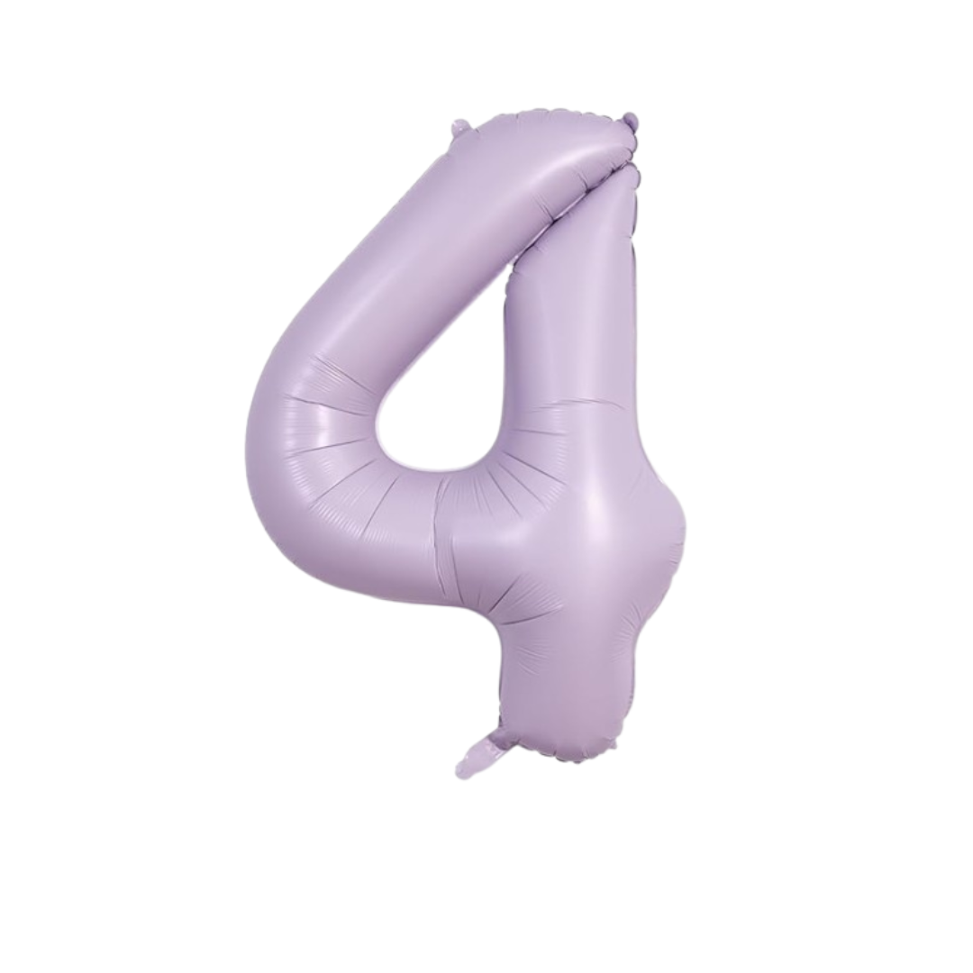 40" Number 4 Foil Balloon – Baby Purple Pastel Lavender – Giant Birthday & Party Decoration