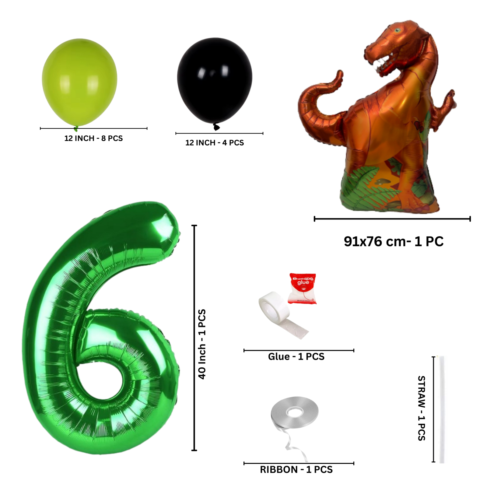 Dinosaur Balloon Display 1st-9th  Birthday Party Decoration for Baby Boy  