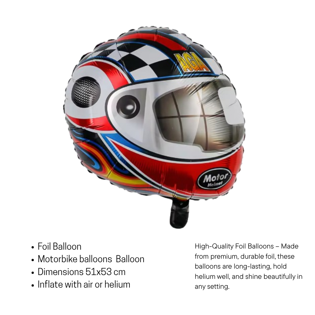 Race Car Birthday Balloons Set Racing Tyre Helmet Checkered Flag Foil Party Deco