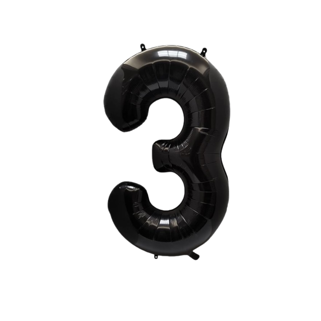 1st Anniversary Balloon Set  Black Number 1 Decoration for Couples, Party Supply