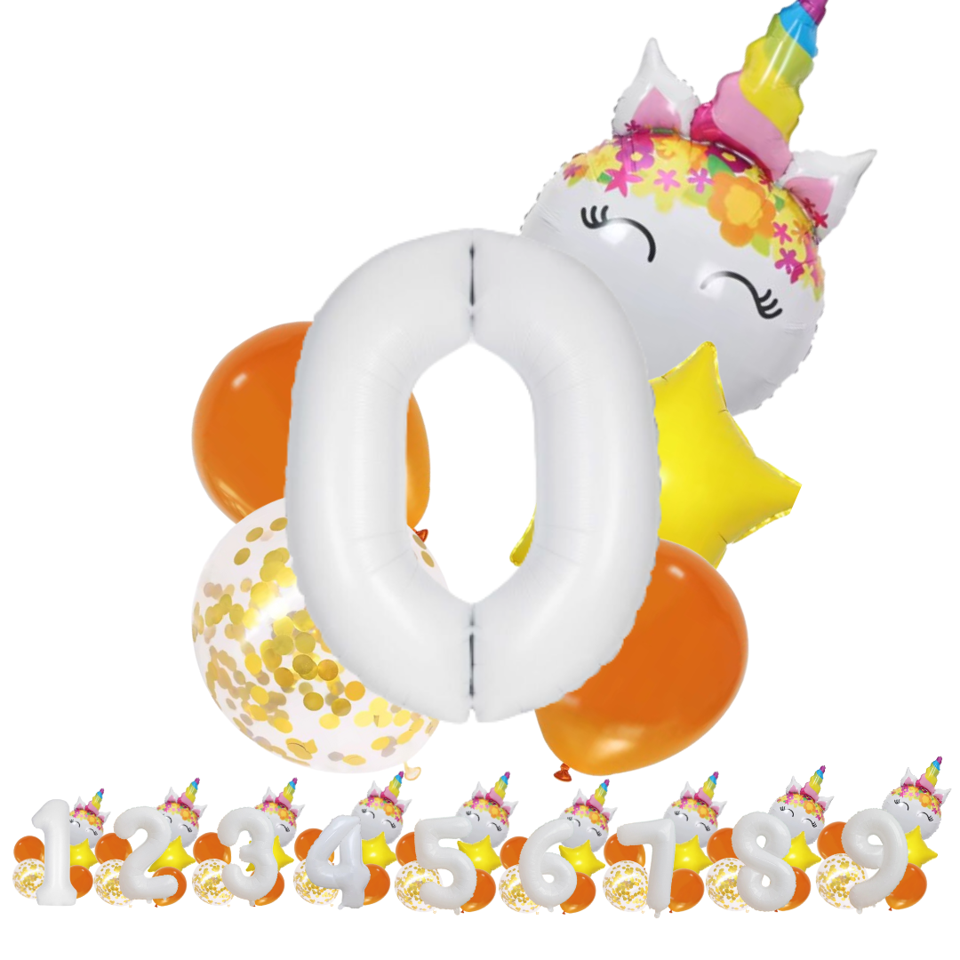 Unicorn Numbers  Balloon Set princess Foil Balloons for Girls Birthday Party dec
